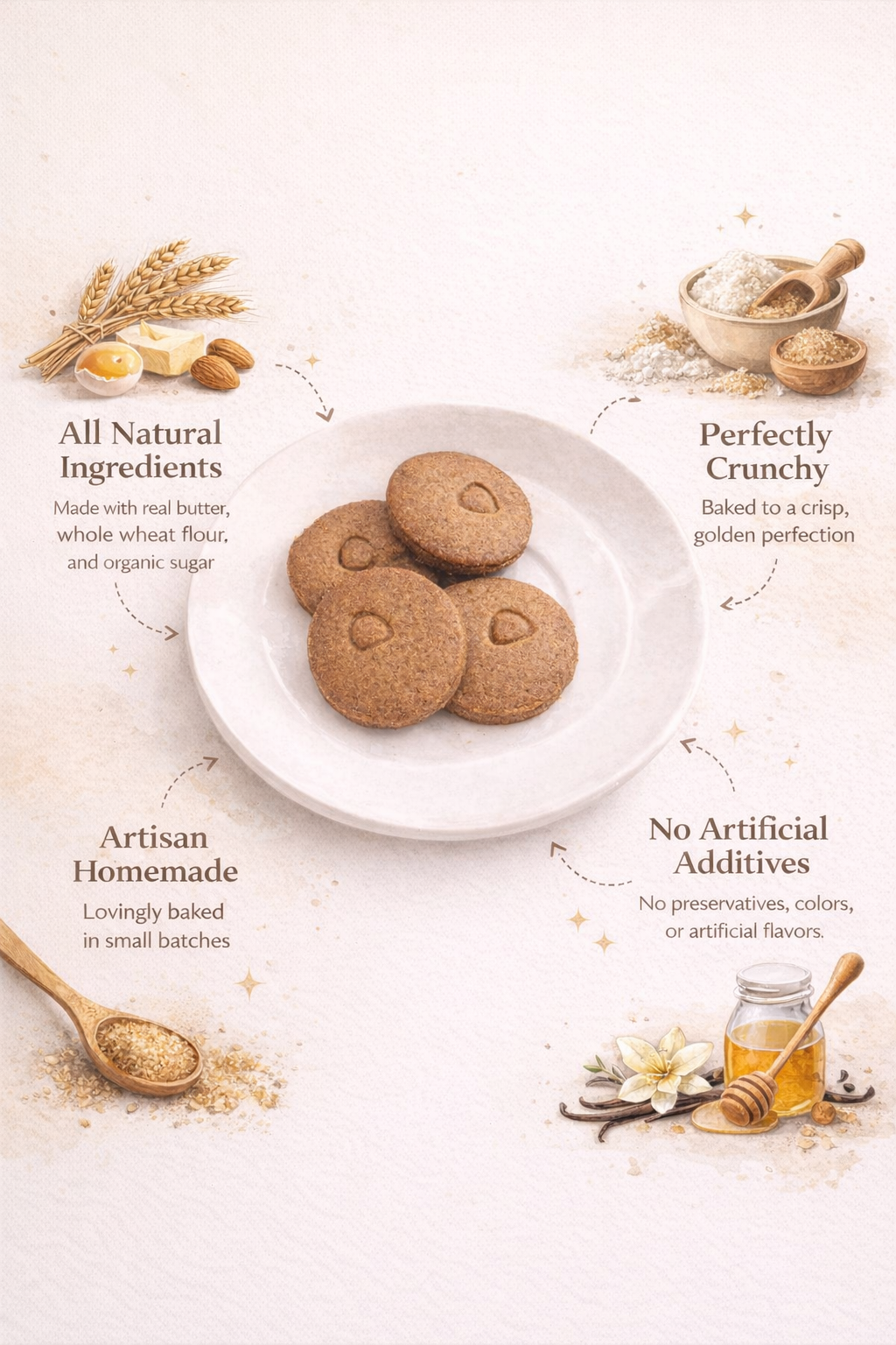 Wheat butter cookies eggless